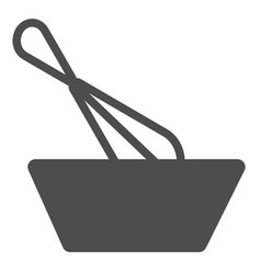 Wisk And Bowl Solid Icon Cooking Concept Dough