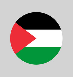 Palestine Round With Palestinian National Flag