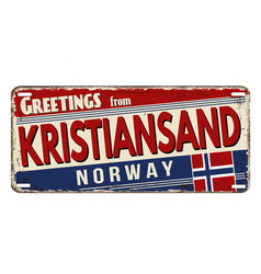 Greetings From Kristiansand Vintage Rusty Metal