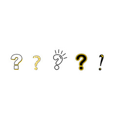 Linear Question Mark On White Background Set Icon