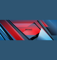 Red And Dark Blue 3d Modern Abstract Wide Banner