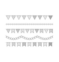 Set Of Isolated Garland Of Hanging Flags