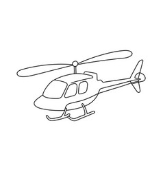 Helicopter One Line Continuous Art On White