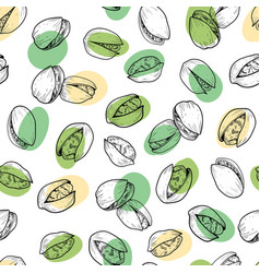 Pistachios Drawn Sketch Seamless Pattern