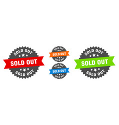 Sold Out Sign Round Ribbon Label Set Seal