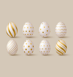 Easter Eggs Collection White And Gold 3d Elegant