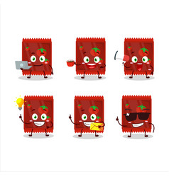 Ketchup Sachet Cartoon Character With Various