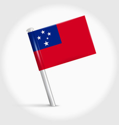 Samoa Map Pin Flag 3d Realistic