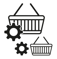 Shopping Cart Icon Gear Settings Retail