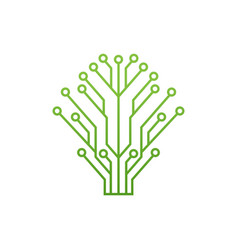 Tree Tech Flat Style Logo