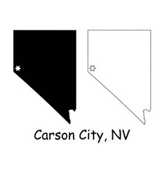 Carson City Nevada Nv State Border Usa Map