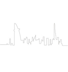 Continuous Line Skyline Of Dubai