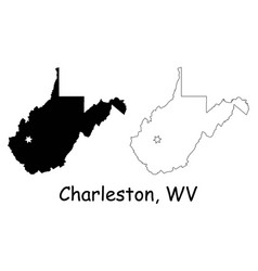 Charleston West Virginia Wv State Border Usa Map