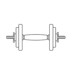 Dumbbell Outline Icon On Isolated White Background