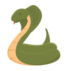 Green King Cobra Icon Cartoon Snake Head