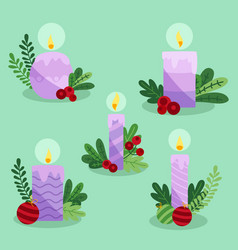 Hand Drawn Advent Candles Set