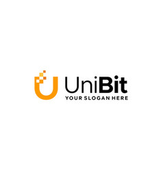 Minimalist Design Initial U Uni Bit Logo Design