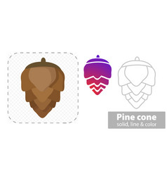 Pinecone Isolated Flat Line Icon