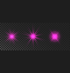 Set Of Purple Glowing Sparkling Stars