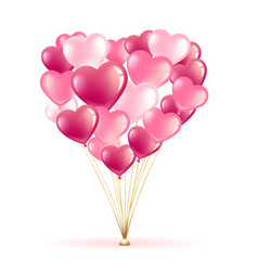 Bouquet Of Heart Shaped Balloons Realistic