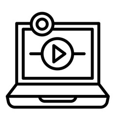 Business Laptop Webinar Icon Outline Style