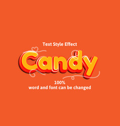 Candy Text Effect In Orange And Red Color