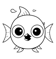 Cute Cartoon Fish Character In A Flat Style