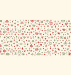 Red And Green Snowflakes On A Beige Background