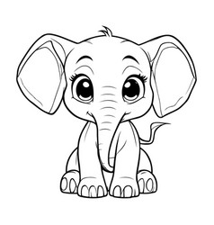 Cute Cartoon Elephant Coloring Book For Children