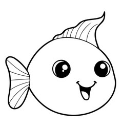 Cute Cartoon Fish Character Isolated On White