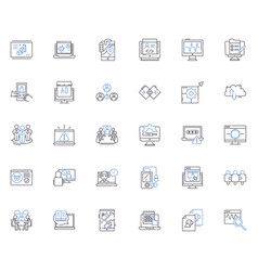 Email Ads Line Icons Collection Promotions