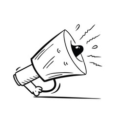 Megaphone Hand Drawn Doodle Line Art Flat