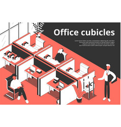 Cubicle Office Isometric Background