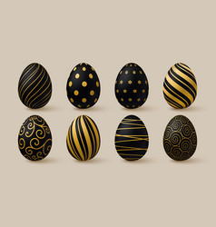 Easter Eggs Collection Black And Gold 3d Elegant