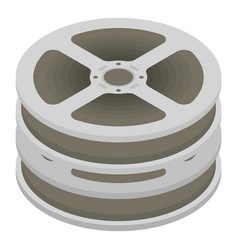 Film Reel Stack Icon Isometric Style