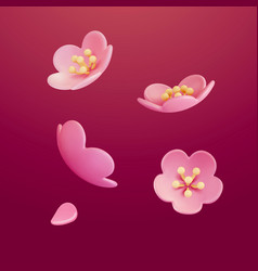 3d Falling Pink Flowers