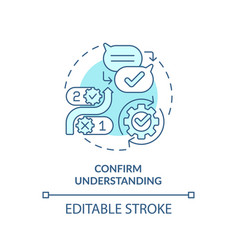 Confirm Understanding Soft Blue Concept Icon