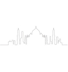 Continuous Line Skyline Of New Delhi