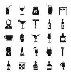 Bartender Tools Icons Set Simple Style