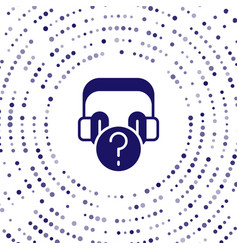 Blue Headphones With Question Icon Isolated