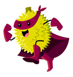 Cartoon Durian Or Jackfruit Superhero And Defender