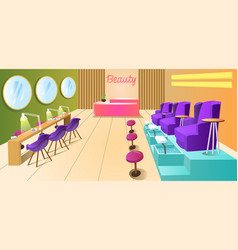 Professional Beauty Salon Colorful Interior Relax