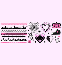 Y2k 2000s Cute Emo Goth Aesthetic Stickers Tattoo