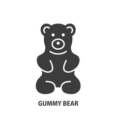 Gummy Bear Glyph Icon Sign Of Sweets