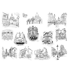 Set Of Parisian Landmarks France