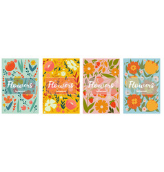 A Set Of Floral Backgrounds Flower Banners And