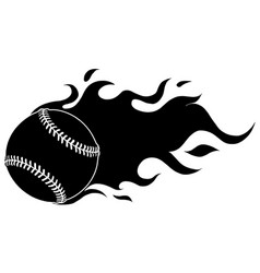 Flaming Baseball Softball Ball Cartoon