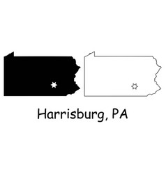 Harrisburg Pennsylvania Pa State Border Usa Map