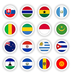 Large Set Of Country Flags Round Buttons