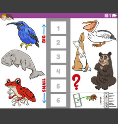 Educational Game With Big And Small Cartoon